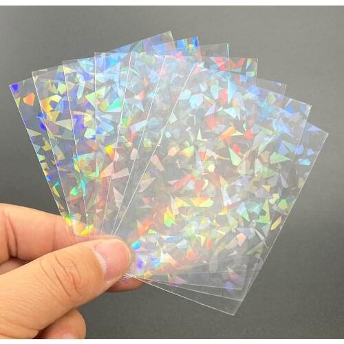 100pcs/lot Broken Gemstone Glass Laser Flashing Card Film Holographic Idol Photo Card Sleeves For YGO Ultra Super Card Protector