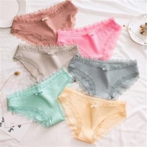 Girl inside thread cotton underwear lace briefs comfortable breathable bowknot is 2018 ms 018