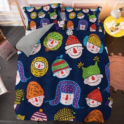 2/3pcs Home Textile Bedding Set Luxury Cartoon 3D Fruit Rainbow Printed Kids Duvet Cover Pillowcase Gift Single Queen King Size