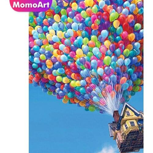 MomoArt 5D DIY Diamond Embroidery House Full Square Round Diamond Painting Balloon Landscape Hobbies And Crafts Home Decorations
