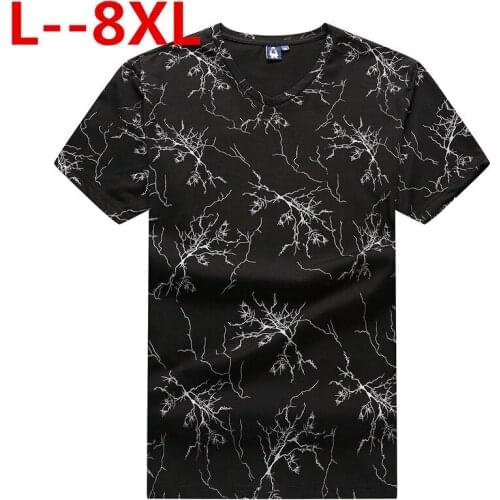 Plus big size 10XL 8XL 6XL 2020 short sleeve t shirt men fashion brand design cotton T-shirt male quality print tshirts v-neck