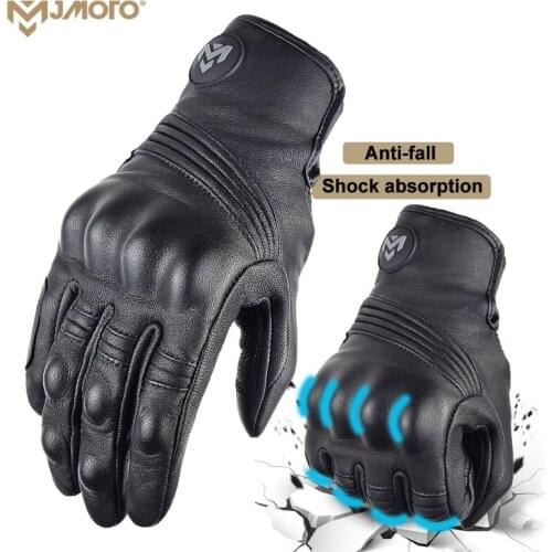 Motorcycle Black Leather Gloves Summer Breathable Motocross Men Gloves Touch Screen Gloves Motorcyclist Outdoor Off Road Gloves