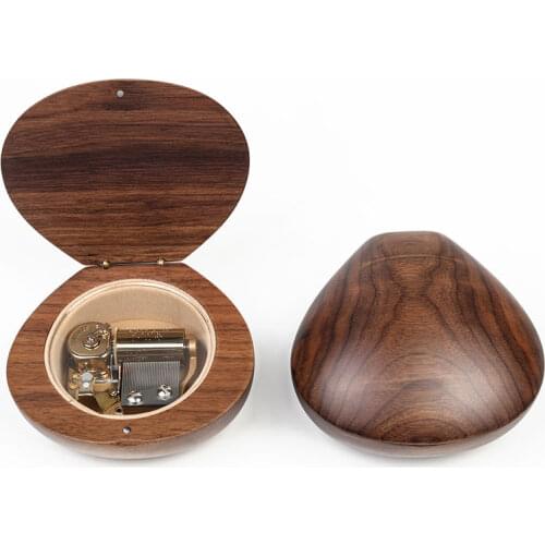 30-Tone Simple Style Shell Vintage Wooden Music Box Movement Crafts Men and Women Creative Valentines Day Birthday Gift