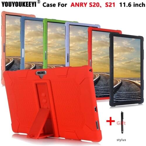 Soft silicone case for ANRY S20 11.6inch 2020 tablet pc Kids Safe Shockproof Silicone cover for ANRY S21 Comes with stand+stylus