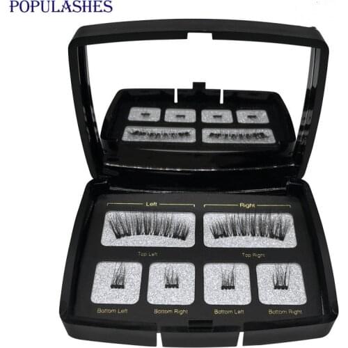 Magnetic Eyeashes with 2 Magnet Tweezers Set Natural False Eyelash Acrylic Box Packaging Magnet Lashes Makeup Tool