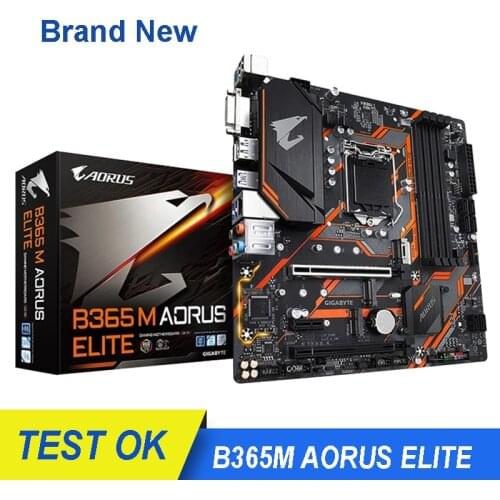 New Motherboard GIGABYTE B365M AORUS ELITE LGA 1151 9th Generation Core i7 i5 i3 DDR4 64GB M.2 Oringinal Mainboard