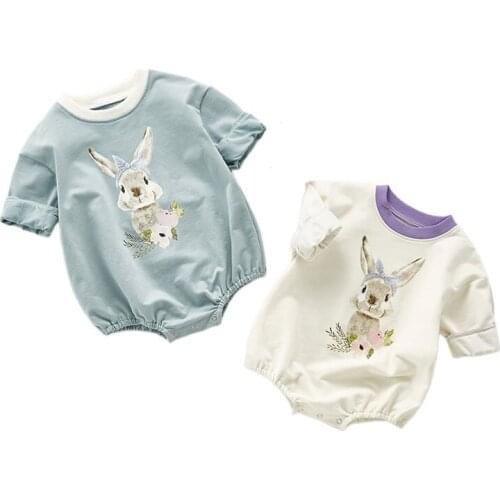 2021 Autumn baby bodysuit Boys Girls Rompers Printed Long-Sleeved round Neck Cotton Breathable bodysuit Crawling Clothes Onesie