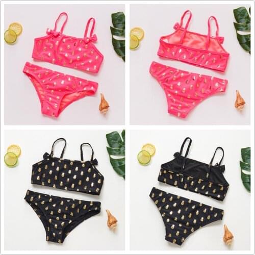 1~15Y Girls Tankini Set High quality Girls swimsuit Two-Pieces Children swimwear Kids Beach wear Bathing suit- ST167MIX