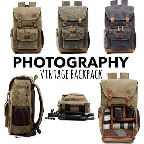 Hot Premium Street Urban City Vintage Photography Backpack Waterproof Photography Canvas Bag Outdoor Dropship#0409