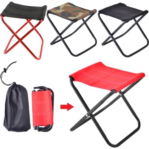 Portable Lightweight Outdoor Camping Picnic Fishing Barbecue Travel Tourist Seat Chair Steel Folding Stool with Storage Bag New