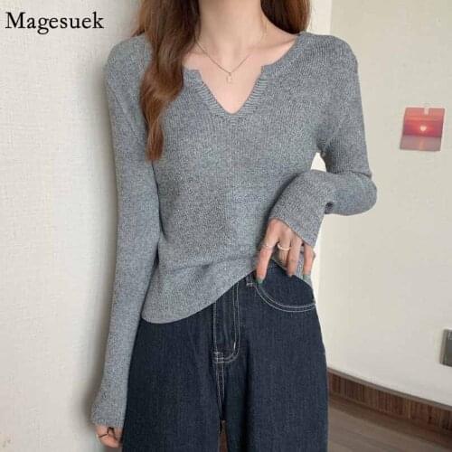 Casual Knitted Womens Jumper Sweater 2021 Early Autumn Long Sleeve Stretch Women Sweater T-shirt Versatile Blouse Women 16408