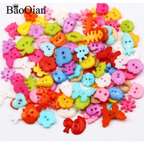 25/50/100Pcs 11-25mm Mixed Animal Fruit Resin Buttons For Clothing DIY Sewing Buttons Scrapbooking Decor Craft Accessories