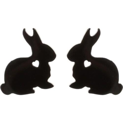 WANGAIYAO rabbit earrings new stainless steel small animal sweet and cute rabbit earrings