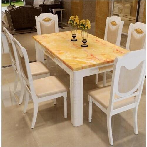 Modern Style Table 100% Solid Wood Italy Style Luxury Dining Table Set 6 chairs o1097