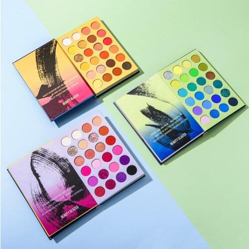 Beauty Glazed 72 Colors Eyeshadow Palette Neon Yellow Eye Pigment Matte Glitter Highlighter Shadows Makeup Set