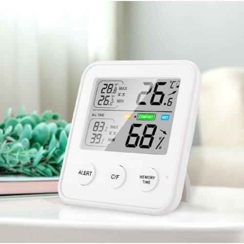TS-9909 Household Electronic Thermometer Multifunctional HD LCD Display Temperature Humidity Indoor Hygrometer Thermometer