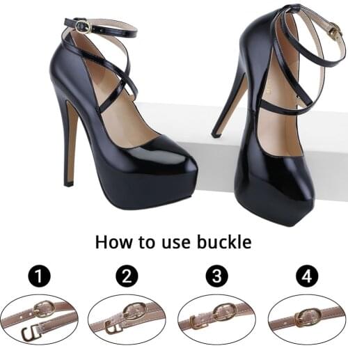 LOSLANDIFEN Women Pumps 14cm Super High heels for woman Sexy ankle Strap Platform shoes Party Dress Red Wedding Lady heel