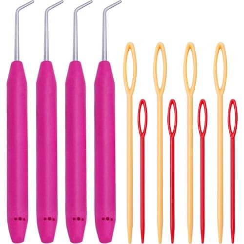 Nonvor Knitting Loom Hook Crochet Hook Set Plastic Knitting Needles Wool Yarn Needle for Knifty Knitting Loom Hook Random Color