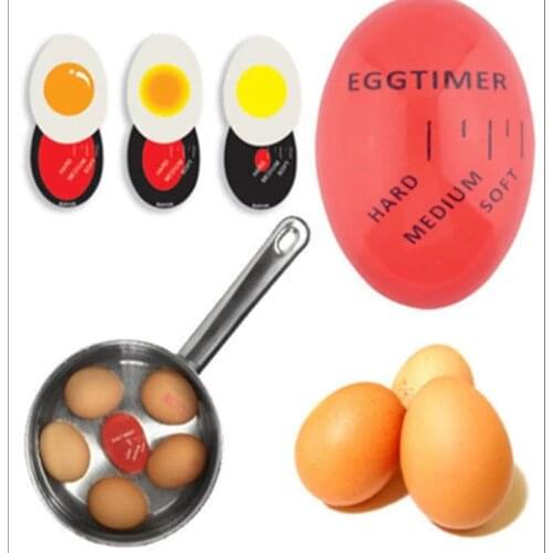 Egg Shaped Boiled Egg Timer Color Changing Heat Sensor Kitchen Gadget Practical Egg Cooking Accessory