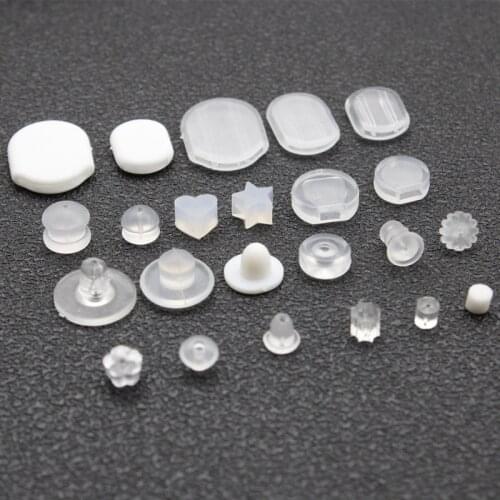 White Transparent Soft Silicone Rubber Earring Backs Stopper Anti-Pain Ear Clip Pad Jewelry Accessories DIY Parts Ear Plugging