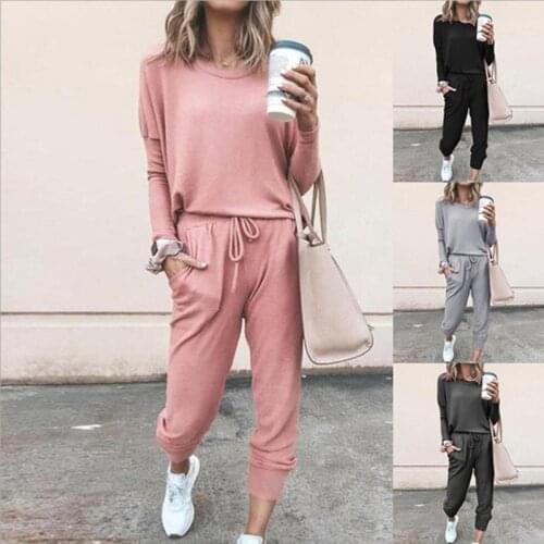Winter Two piece set Women Casual Tracksuit Long Sleeve Pullover Hoodies Sweatshirt Pants Jogger Femme Sport Suits Sportswear