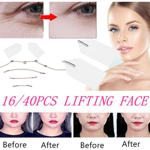 16/40 Pcs Set Neck Woman Thin Face Stickers Invisible V-Shape Skin Sagging SkinFace Lift Up Fast Chin Adhesive Tape