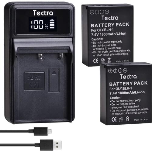 2PCS BLH-1 BLH1 BLH 1 Camera Battery akku+LED USB Charger for Olympus E-M1 Mark II EM1-2 EM1 Mark Camera