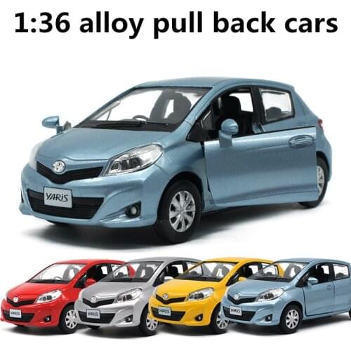 1:36 alloy pull back cars,high simulation Toyota Yaris,metal casting,toy vehicles,musical & flashing,free shipping