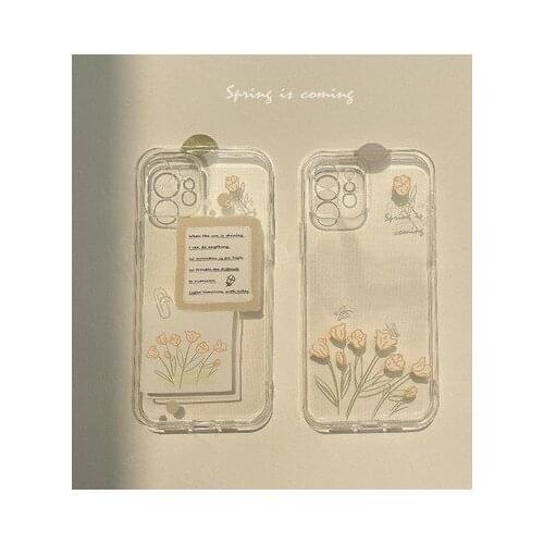 Phone Case Mobile Shell For iphone11 XR XS 7/8/SE 2020 11pro Xs 7p/8plus X/Xs 12 12pro/max 12mini Original hand painted flowers