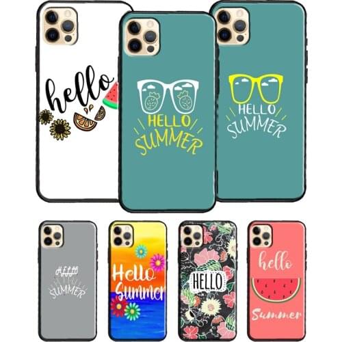 Hello Summer Flowers For iPhone 12 Pro Max Mini Cover TPU Phone Case For iPhone 11 Pro Max XS X XR 7 8 Plus SE