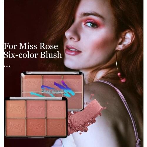 For Miss Rose Six-color Blush Easy to Use Charming Matte Blush