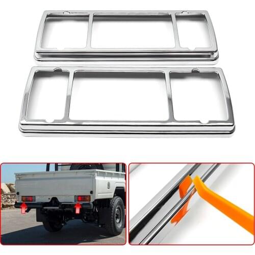 For Toyota Land Cruiser Pickup LC79 FJ79 J79 ABS Chrome Rear Fog Light Protection Cover Trim Car Accessories