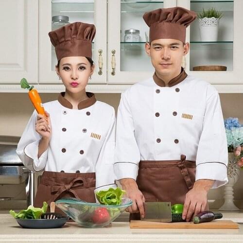 Adult Cotton Chef Wear Long Sleeved Female Chef Jacket Summer Male Hotel Kitchen Uniform Lady Bakers Clothes B-6001