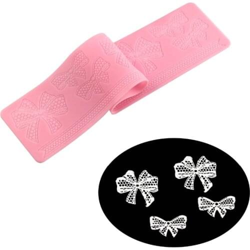 Cake decoration tools bow-knot shape silicone lace mat for sugar chocolate sweety cupcake decoration baking mold