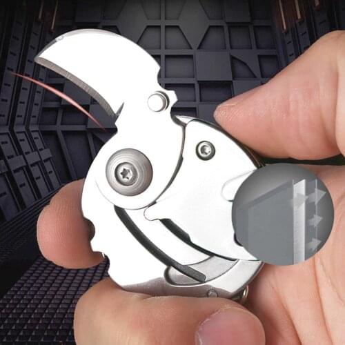 Outdoor Survival Mini Knife Pocket Multifunctional Screwdriver Keychain Opener Coin Fruit Knife Outdoor Emergency Tool