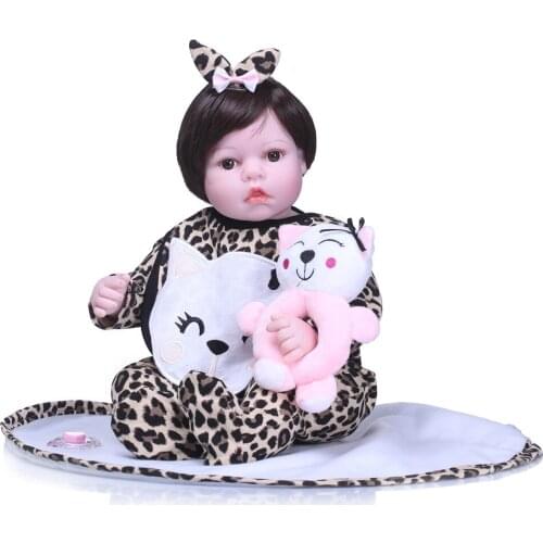 Cosplay cat Bebes reborn NPK dolls 22"55cm silicone reborn baby girl dolls for children birthday gift real babydoll reborn