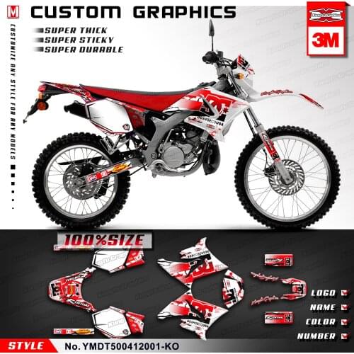 KUNGFU GRAPHICS Custom Stickers Kit Vinyl Wrap Decal Red for DT 50R DT50R 2004 2005 2006 2007 2008 2009 2010 2011 2012