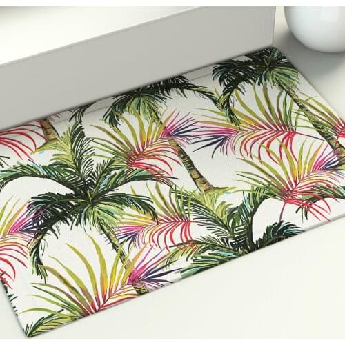 Plant Floor Mat Coconut Tree Stripe Area Rugs Large Home Living Room Bedroom Carpet Decoration Summer Welcome Doormat