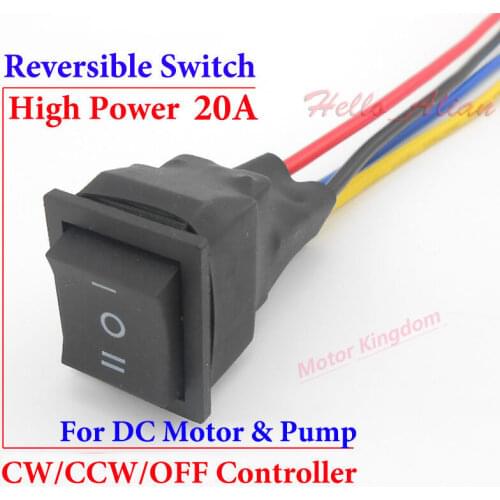 High Power 20A DC Motor Pump CW CCW OFF Reversible Switch 3-way Button Control push button