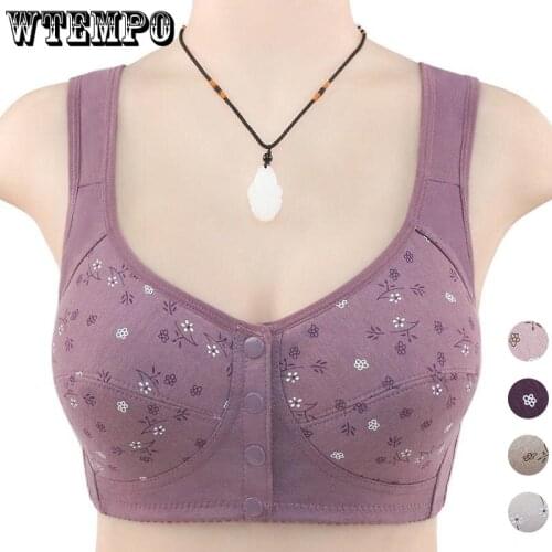 Underwear Women Push Up Bra Front Clouser Cotton Bras Seamless Lingerie Plus Size Bralette Floral Confortable Brassiere Vest New