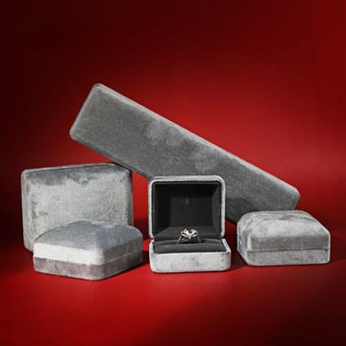 New Fashion Flannel Jewelry Packing Box Storage Proposal Ring Pendant Necklace Gift packaging Case Special Wholesale