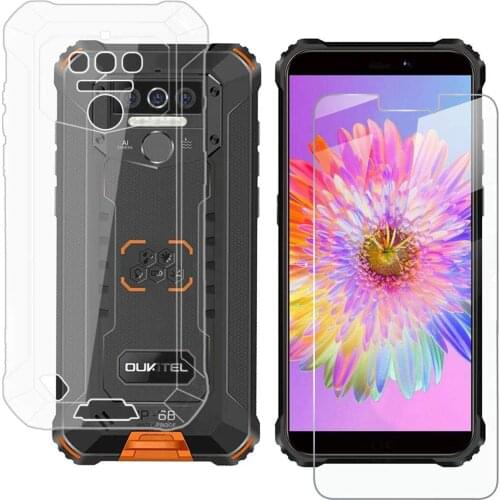 OUKITEL WP5 Pro Case OUKITEL WP5 Black Soft Case with Black Full Tempered Glass For OUKITEL WP5 Pro