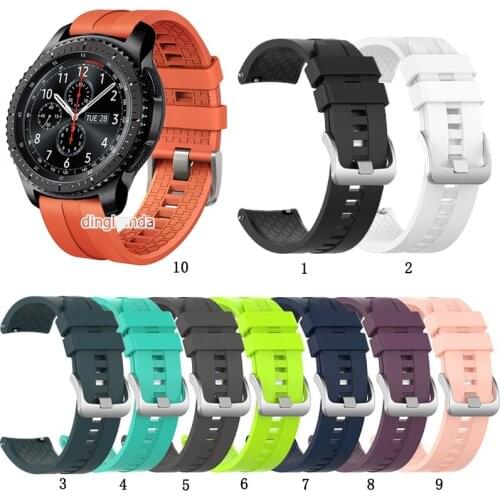 22mm Soft Silicone Watch Strap Band For Samsung Gear S3 Smart Watch accessories correa straps Colorful Sports bracelet Hot