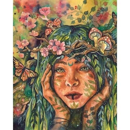 GATYZTORY 60×75cm Diy Frame Painting By Numbers Flower Girl Figure Paint by numbers on canvas Room Decoration Digital Painting