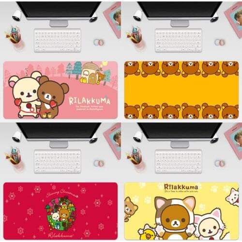 Christmas Rilakkuma Bear Gaming Mousepad Large Super Size Game Mouse Pad Mause Mat Rubber For Keyboard Computer