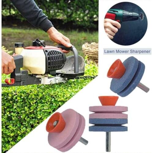 50MM Faster Blade Sharpener Lawn Mower Universal Grinding Rotary Drill Cuts Lawnmower Blade Sharpener &s Whetstone Kitchen Tools