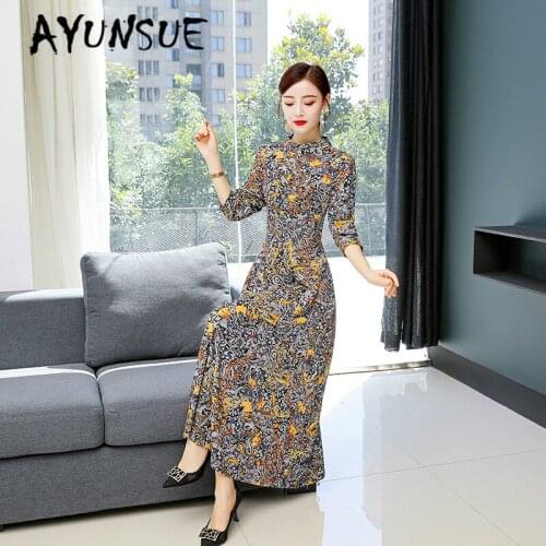 Spring Autumn Dress Women Clothes 2020 Long Dresses Party Dress Floral Vintage Dress Elegant Vestidos Robe Femme YY2453