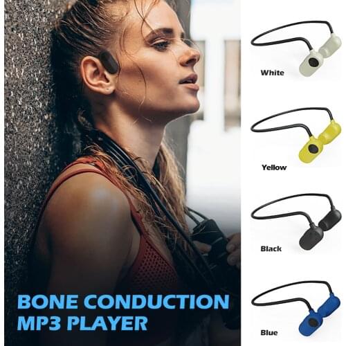 Waterproof IPX8 Bone Conduction Headset MP3 Music Player Sport Wireless Headset Headphone for Women Men 8/16GB MP3 Music Player