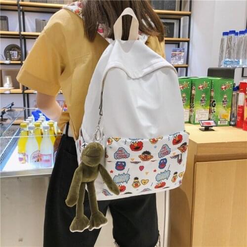 Sesame Street Backpack Womens 2020 New Fresh Literary School Bags Mori Campus University Student Backpack Wholesale