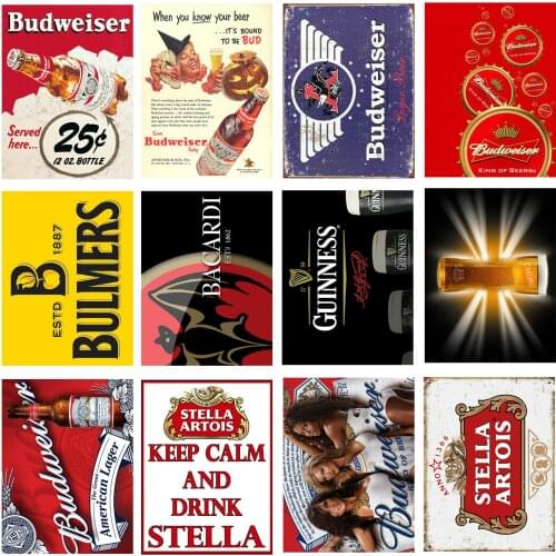 Beer Retro Metal Metal Tin Sign Pub Bar Decoration Tin Sign Shabby Chic Home Decor Plaque Wall Art Man Cave